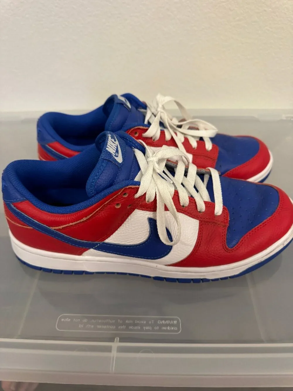 Nike Dunk Low By You Custom Red White Blue Men's 9.5 FN0569-900